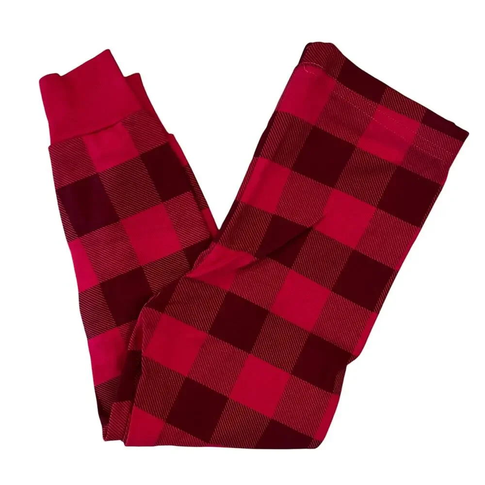 NWT Gymboree Girls Pink & Plaid W/ Embroidered Deer Cotton Pajamas -